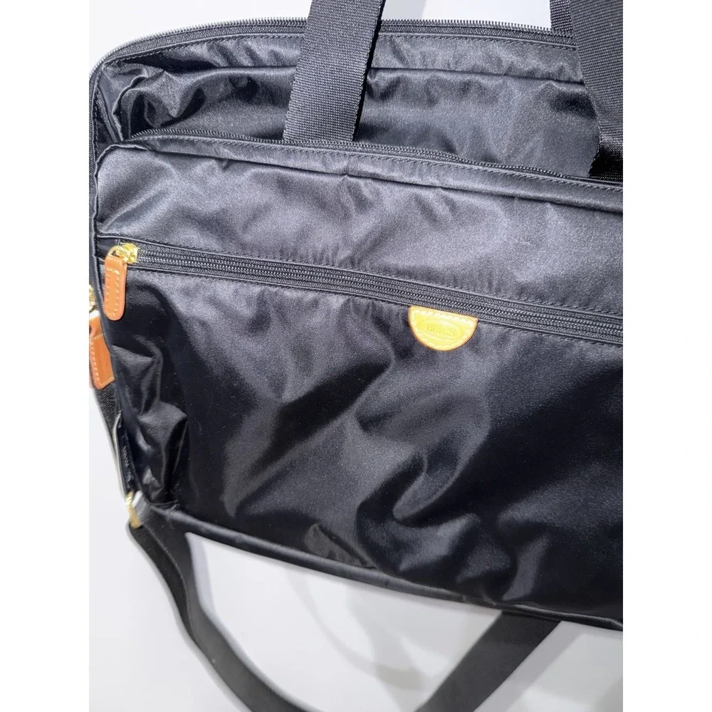 BRIC'S‎ Milano Black 100% NYLON Briefcase Business Laptop Shoulder Bag NWT L